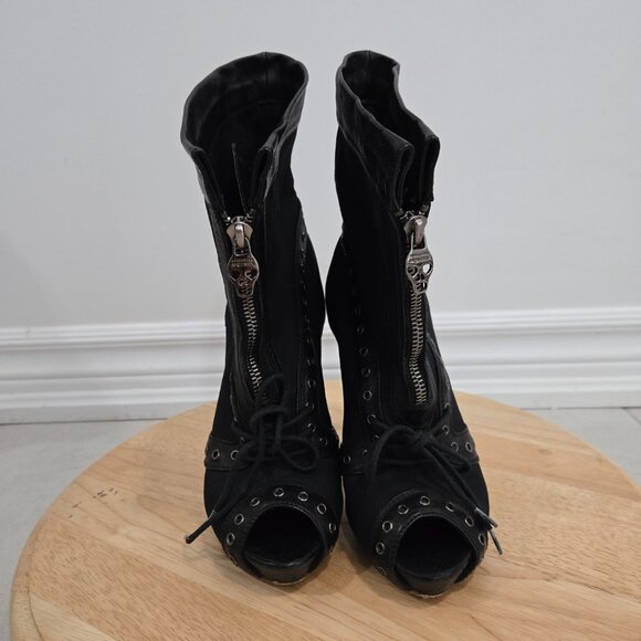 Alexander McQueen peep toe stiletto booties - Picture 2 of 16
